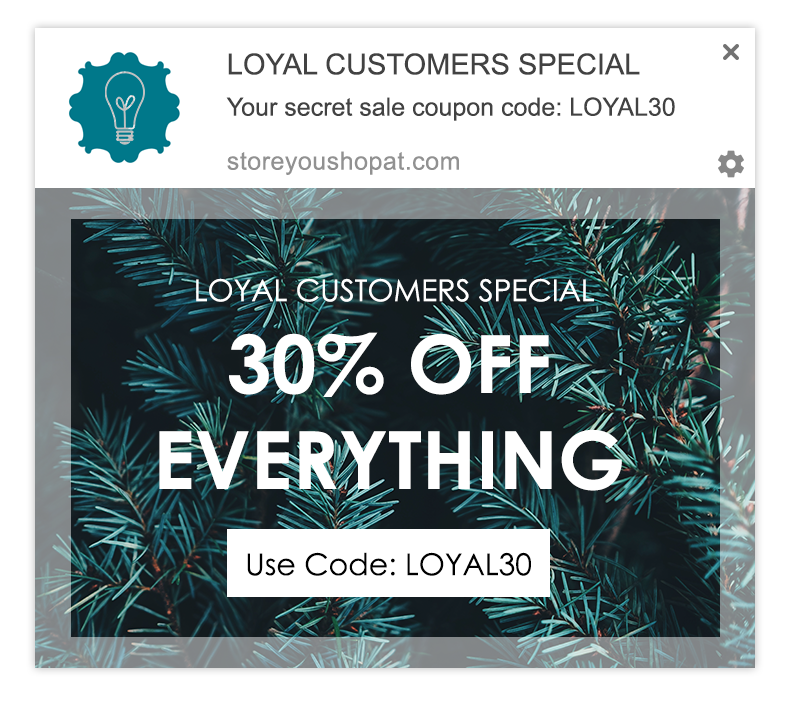 loyal customer web push