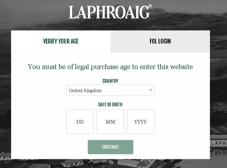 Site lock pop-up for age-restricted products