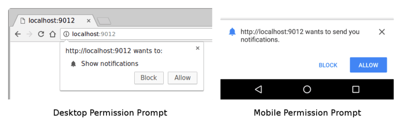 Default web push messaging opt-in prompts