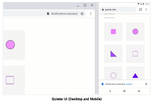 Chrome push notifications - the new Quieter Permission UI